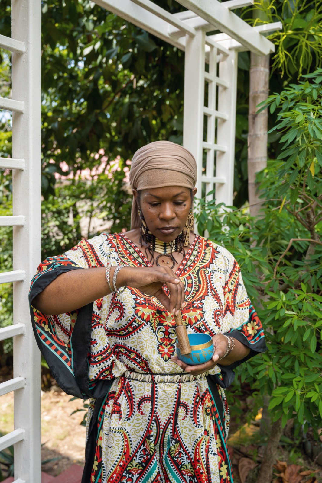 Dr. Lakisha in ceremony, garden