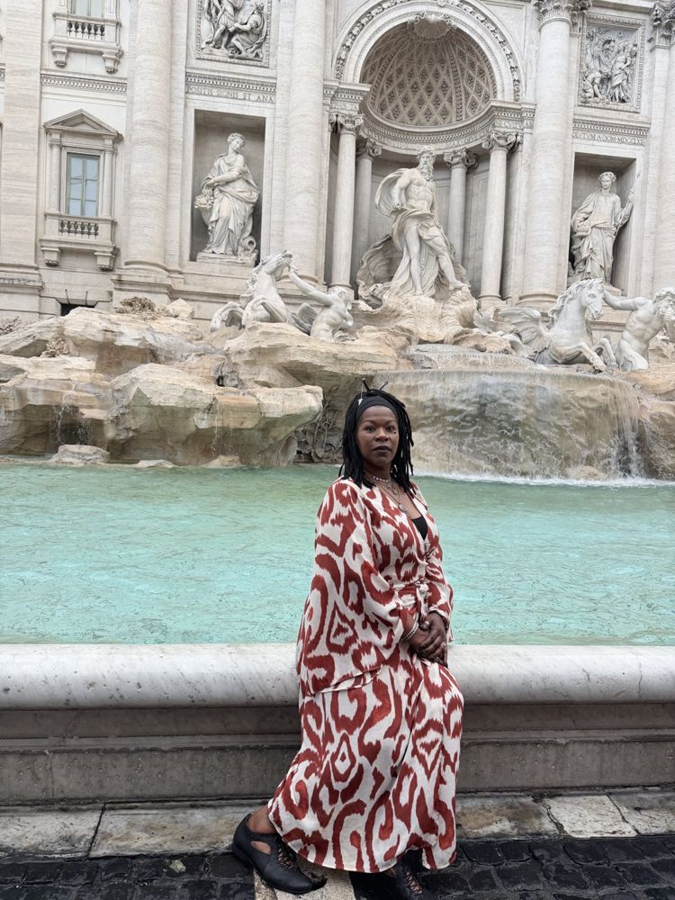 Dr. Lakisha at the Trevi Fountain, Rome