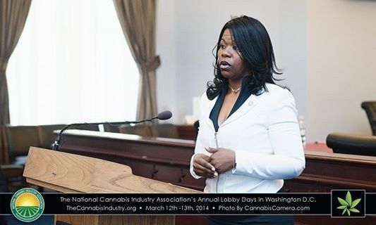 Dr. Lakisha speaking at a Cannabis industry lobby day