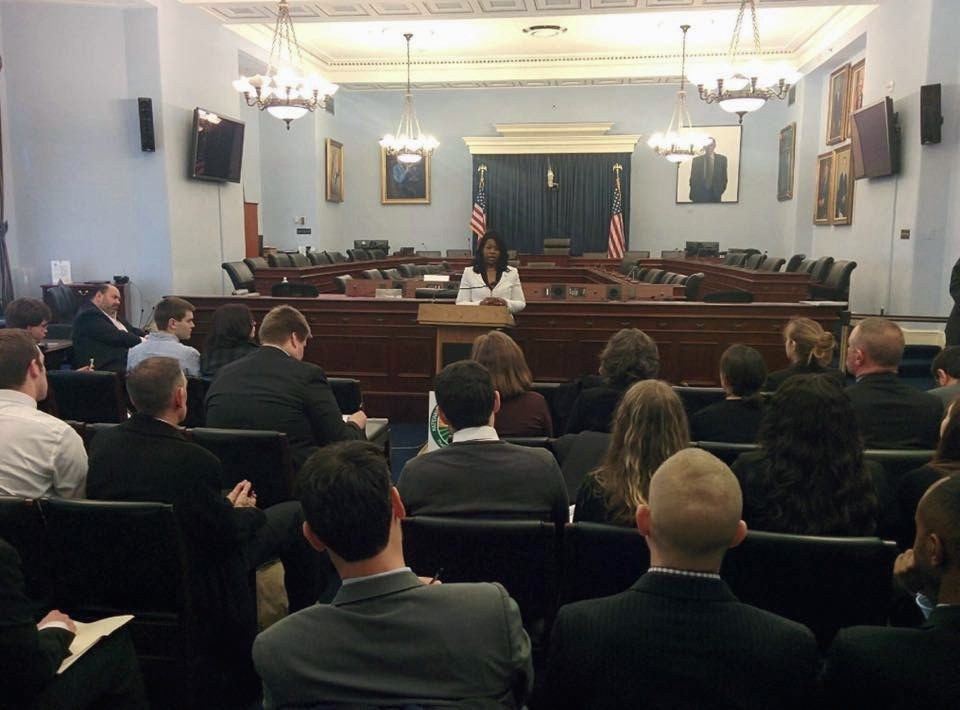 Dr. Lakisha at a policy hearing