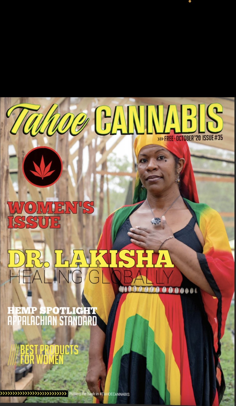Dr. Lakisha on the cover of Tahoe Cannabis magazine, Women's Issue
