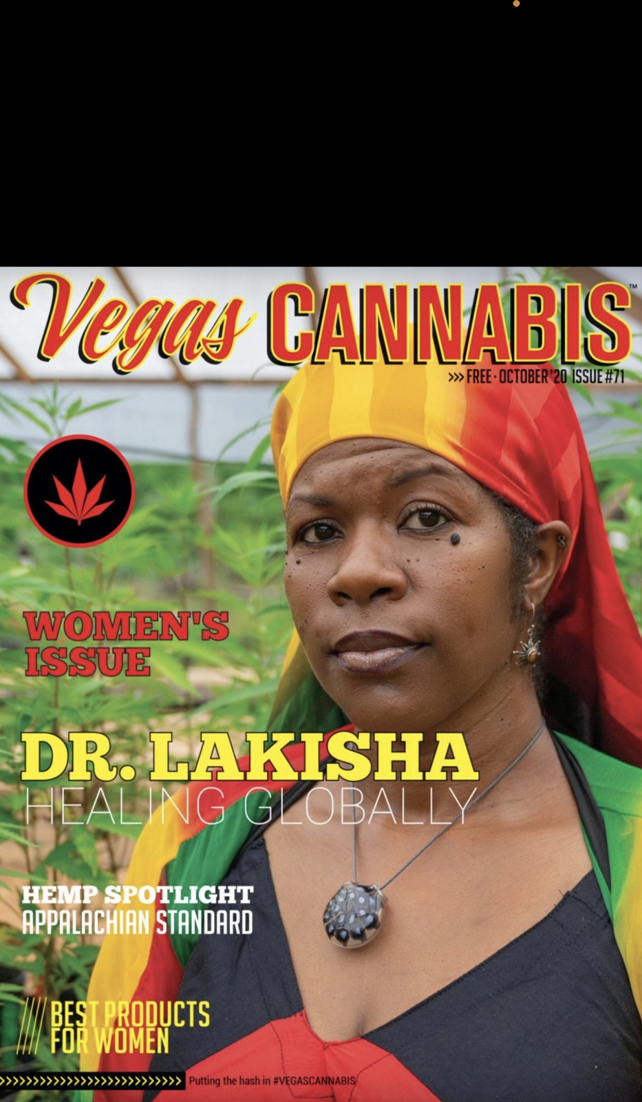Dr. Lakisha on the cover of Vegas Cannabis magazine, Women's Issue